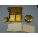 Smoking collection- 1914 Queen Mary christmas tin containing original tobacco and cigarettes,