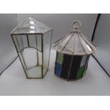 Vintage terrarium and vintage light shade, led and glass