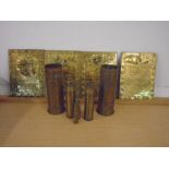 Brass engraved shell cases- souvenier of Stirling castle 1919 and souvenier of LE Sars oct 8 1916,