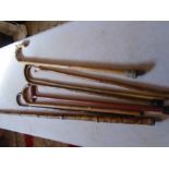 walking sticks including a silver tipped stick and ratting stick