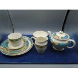 Scotch Ivory B P Co ltd tea service incl teapot, milk jug, sugar bowl, 8 cups, 9 saucers, 10 side