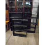 3 black ash bookshelves