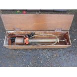 Antique Eclipse garden sprayer in wooden box.L90cm approx