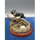 Border Fine Arts James Herriot 'Found Safe' A0602 - border collie and lamb, approx 17.5cm long x