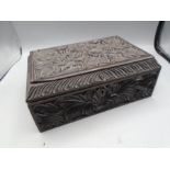 carved Victorian box containing 8 compartments