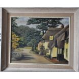 Oil on board of the Royal Oak free house, framed 6