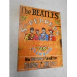 Beatles repro metal wall plaque 40cm x 30cm approx