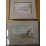 Jason Partner print and Brian Day watercolour of beach scenes