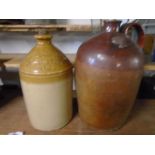 2 stoneware jugs, one is Kings Lynn
