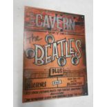 Beatles repro metal wall plaque 40cm x 30cm approx