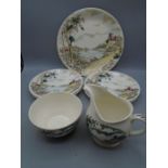 Alton part set comprising cake plate, 6 plates, jug and bowl