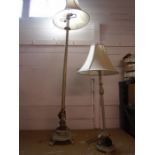 Similar standing and table lamps, approx 59cm and 33cm