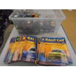 Rally car model collection with magazines