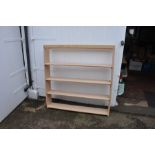 Modern beech wall shelving of 4 shelves 140cm x 140cm