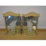 Georgian style mirrored back wall lights pair. Size approx H32 x W22 x D11cm