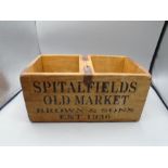 Spitalfields Old Market wooden box/crate 30x16 x14cm tall