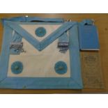 Masonic apron and books