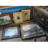 job lot of framed pictures, mixed media