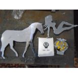 car badges- AA, horse and lady