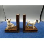 Pair of cold painted bronze terrier dog book ends