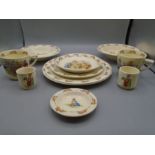 Royal Doulton 'bunnykins' breakfast set, chip on one of the side plates