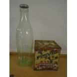 vintage McVities tin and cola bottle
