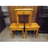 3 pine bedside/ side tables