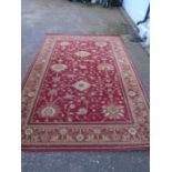 Wool red ground rug 10'x6'6"