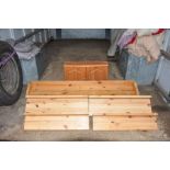 Quantity of pine shelves and a small pine bathroom cabinet