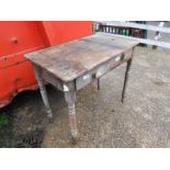 Vintage table with 2 drawers H74cm W92cm D53cm a/f