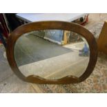 Vintage bevelled oak wall mirror 83 x 66cm approx