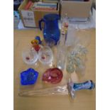 Sundry glass ware to incl glass blown sword, vases, jug, Royal Albert tumblers etc