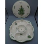 Spode christmas charger and hors 'deouvre dish