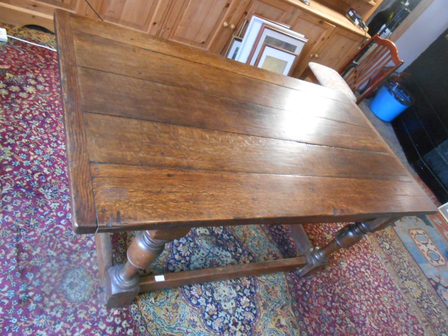 Antique Oak plank top refectory table 68 x 35 inches 29 1/2 tall - Image 5 of 5
