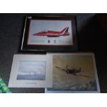 Red Arrow aircraft print framed plus 2 unframed ai