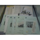 A file of agricultural leaflets including test report of tractors of 1950/60s including county,