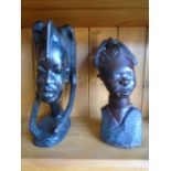 Two African women busts