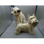 Hmv dog? figure and west highland white 12" long, other 15" tall