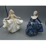 royal doulton ladies figurines 'fragrance' and 'sweet seventeen'