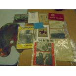 mixed lot of ephemera, booklets, postcards, vintage photos, newspaper clipping, 1962 Queens birthday