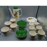 Retro tea/coffee set in floral and green