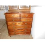 Mahogany 4 short over 4 long miniature chest of drawers, 65cm tall x 62cm wide x 39cm deep