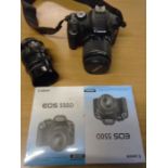 Canon ee05 550d camera with extra lens and manual