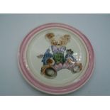 A Hand painted teddy plate from Cinque ports pottery in Rye (early 1990's)