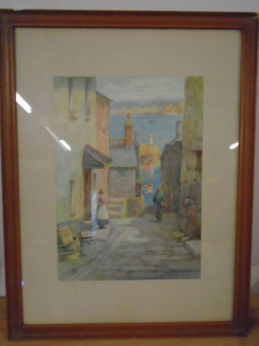 F. Parr watercolour of St. Ives, cornwal, by this west country artist