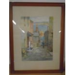 F. Parr watercolour of St. Ives, cornwal, by this west country artist