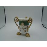 A 15cm 3 handle planter by Von Schierholz (from Dresden town) C.1865 - 1907. some wear to edges