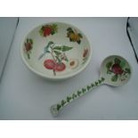 A Portmeirion bowl and ladle - Pomona design 1980's