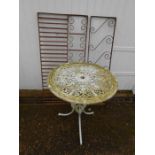 Aluminium table and iron work