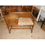 Old charm oak telephone seat